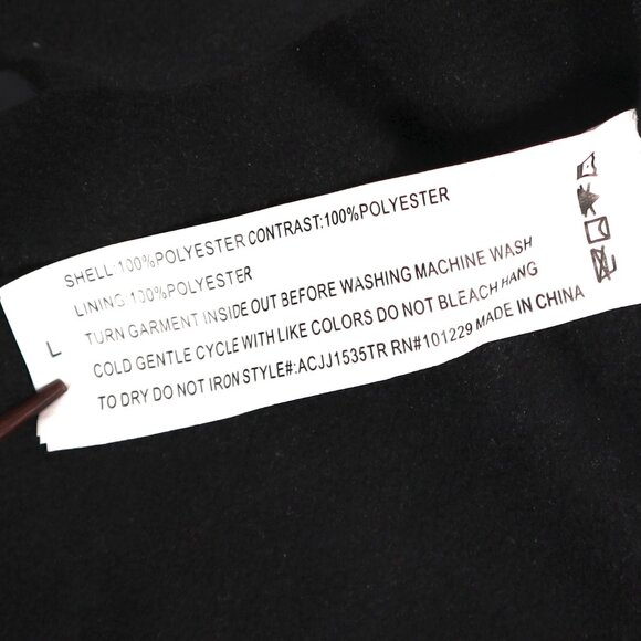 Outdoor Collection by 26 International Sherpa Jacket Side Zip Black and White LG - Picture 8 of 9